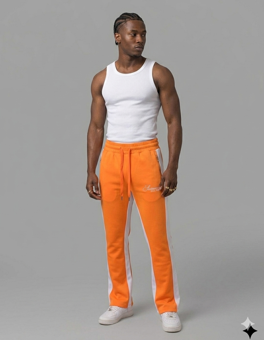 Statement Solid Two Stripe Flare Track Pants