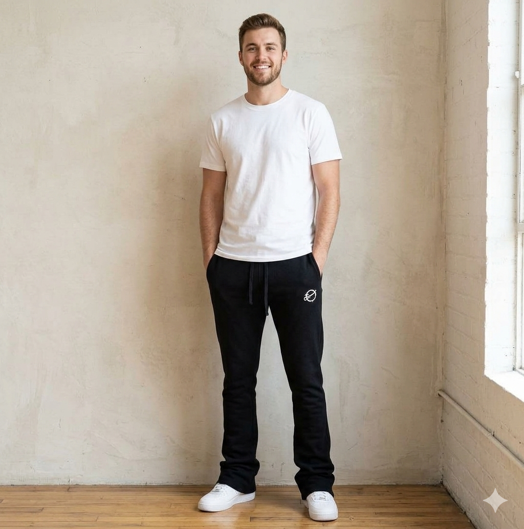 Black Statement Sweat Pant
