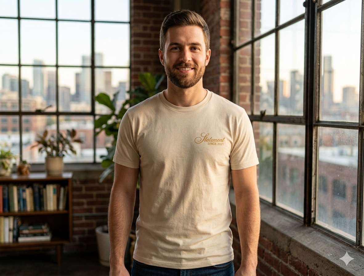 Statement Tan and Gold Shirt